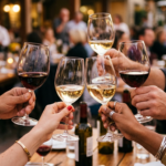 People holding glasses of wine